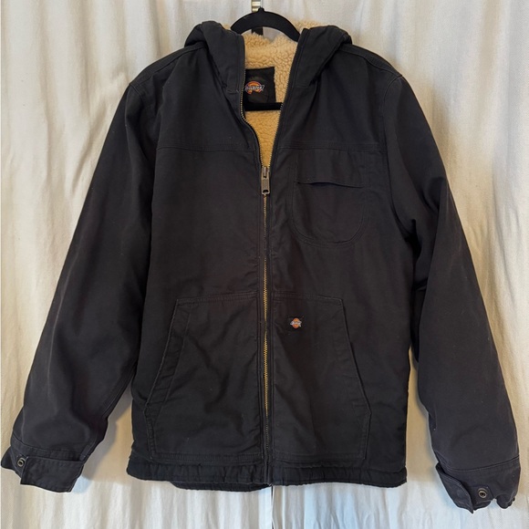 Dickies Other - Men’s Black Hooded Dickies hooded Jacket with Sherpa Lining size M
